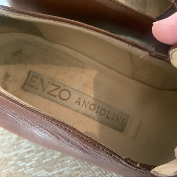 Enzo Angiolini Brown Square Toe Platform Loafers - Picture 8 of 12